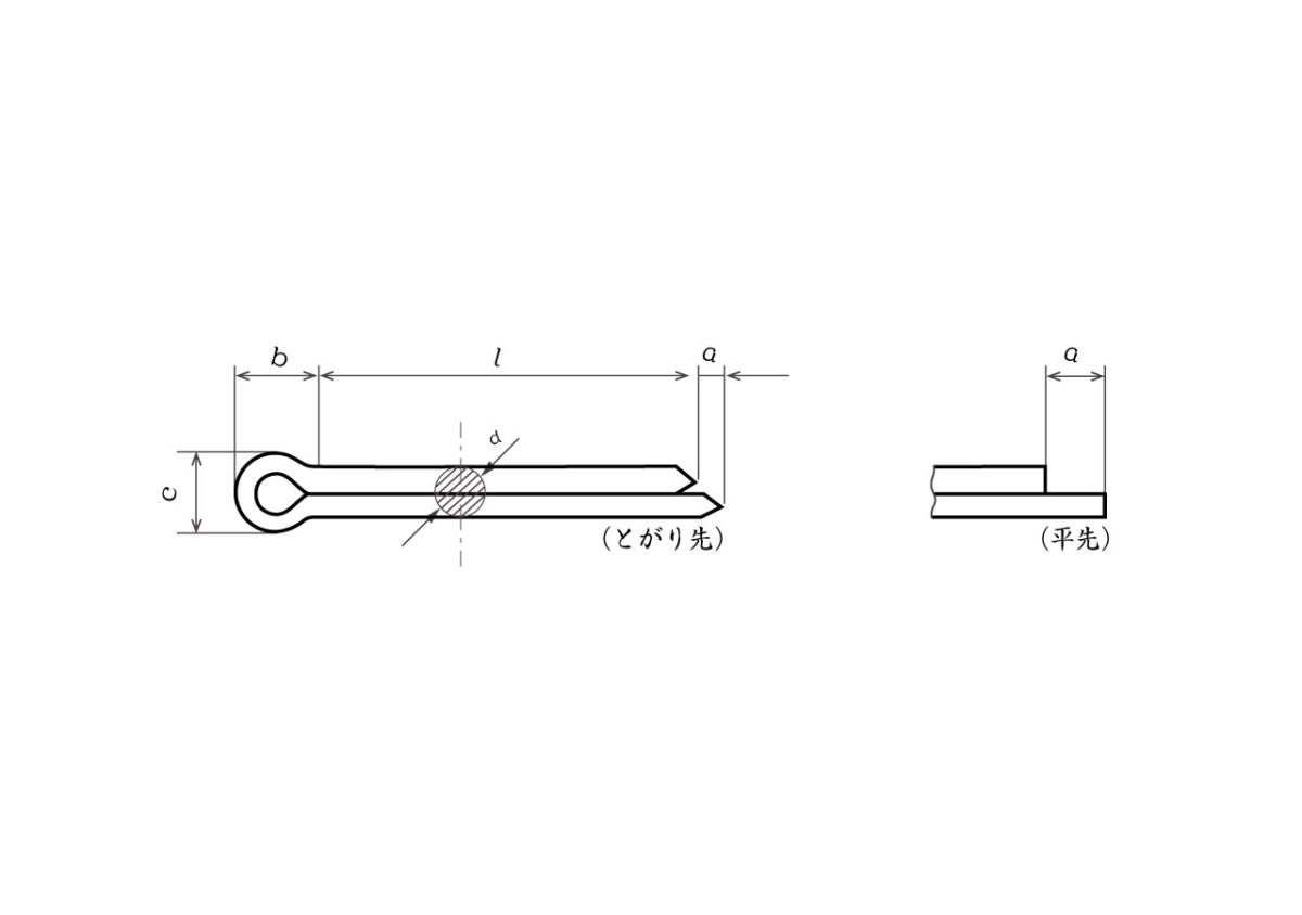 割ピンﾜﾘﾋﾟﾝ 1.2 X 18 標準(または鉄) クロメート - ネジ・釘・金属素材