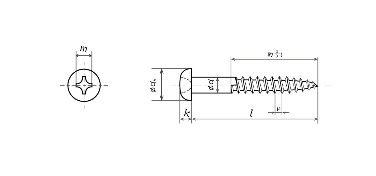 木ネジ,十字穴付き,丸,皿,丸皿,ねじ,ボルト,